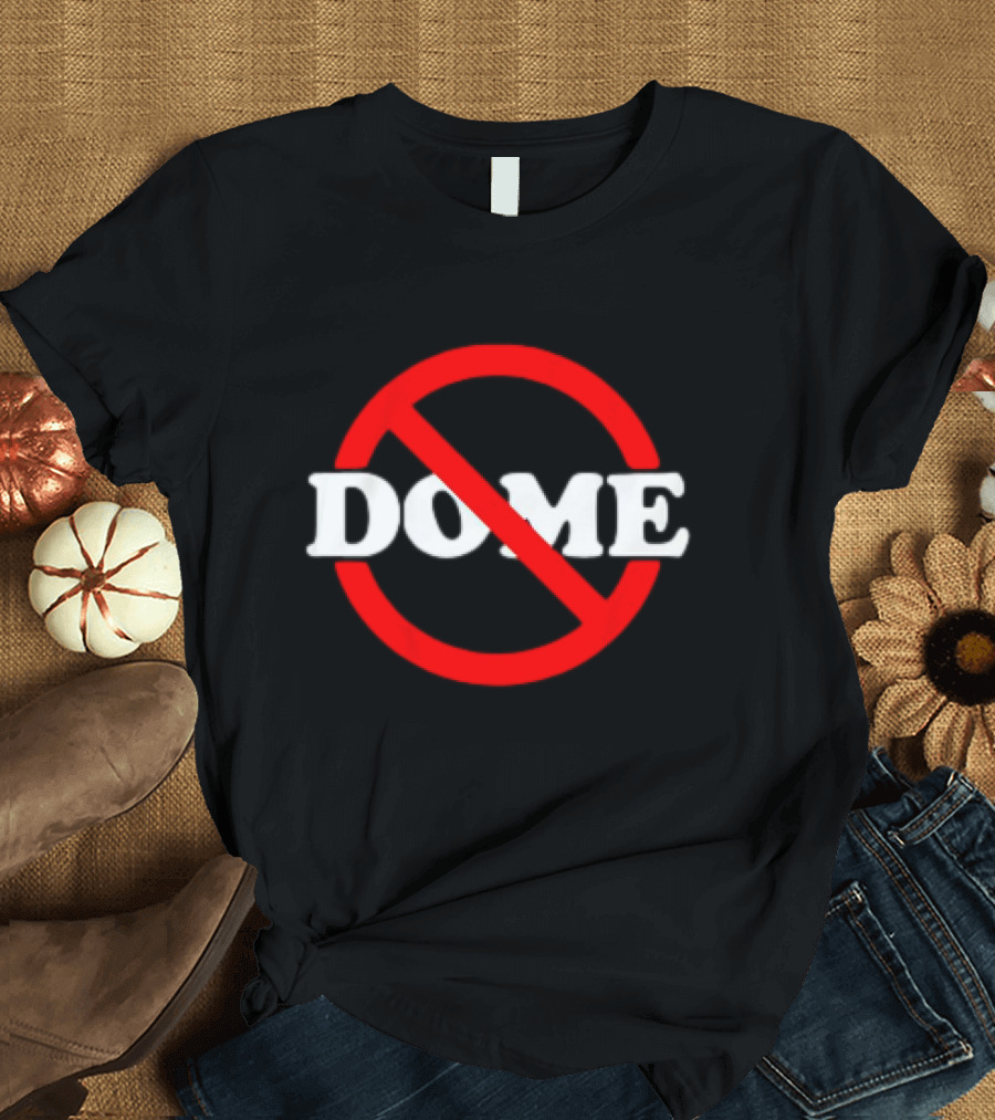 No Dome Cleveland Browns Vintage Bold Red Circle With Slash T-Shirt