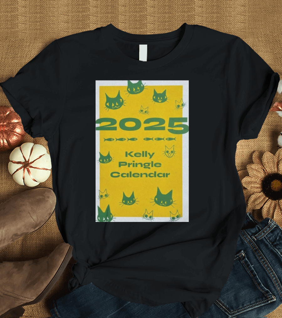 Kelly Pringle 2025 Cat Calendar with Fish T-Shirt
