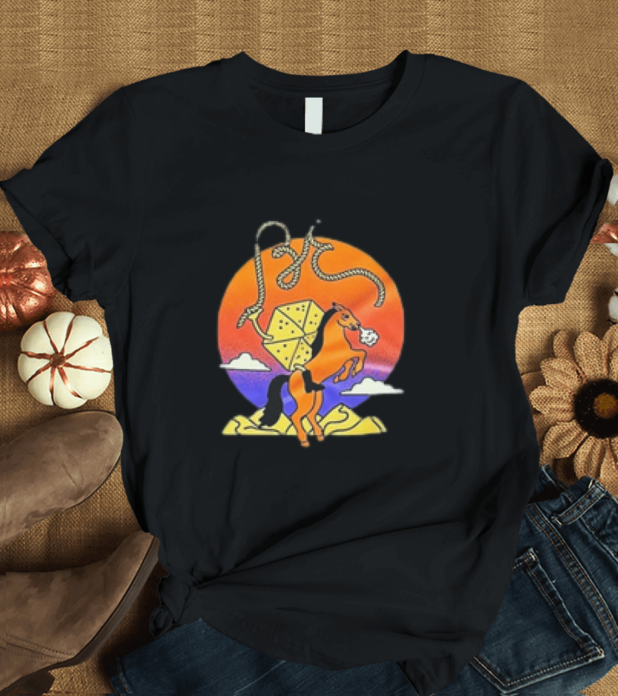 The BE-Hive Life Is Tight Kite and Horse Sunset Scene T-Shirt