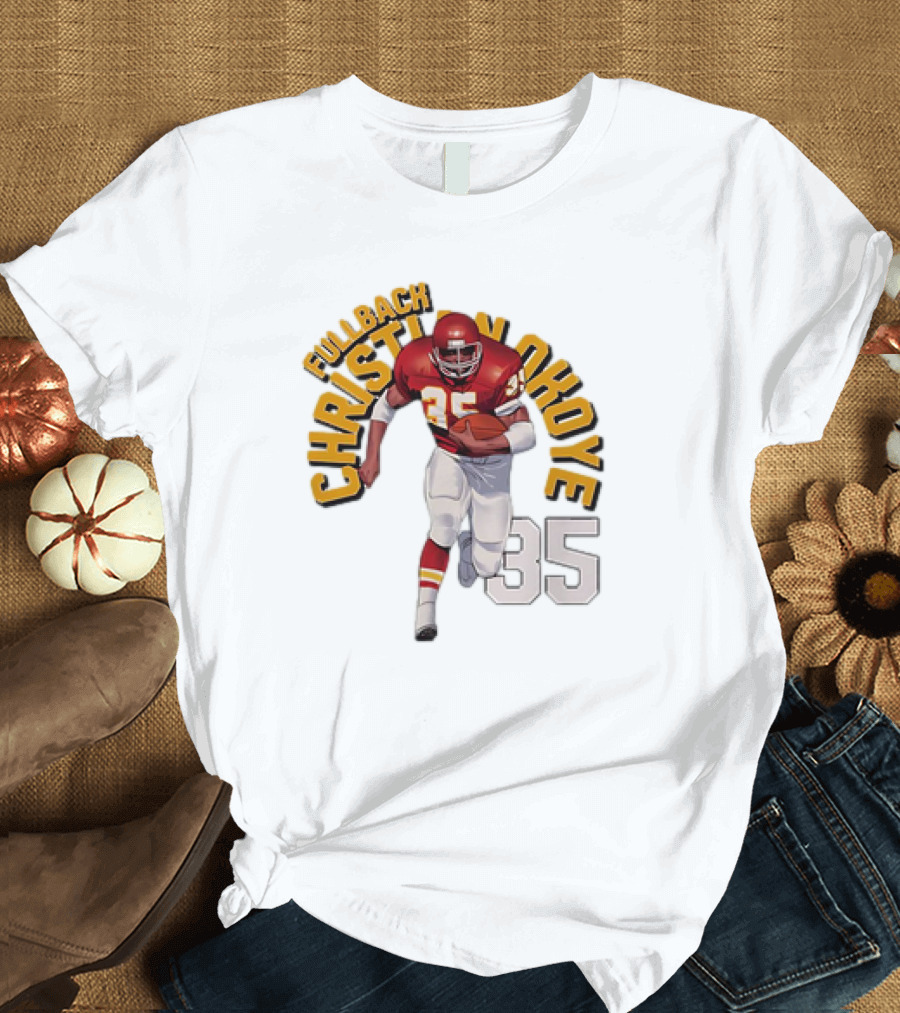Christian Okoye Kansas City Chiefs Fullback 35 Vintage NFL Football Name ARC T-Shirt