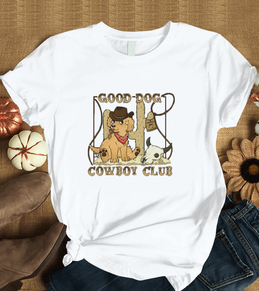 Good Dog Cowboy Club Desert Adventure with Cactus and Skull T-Shirt