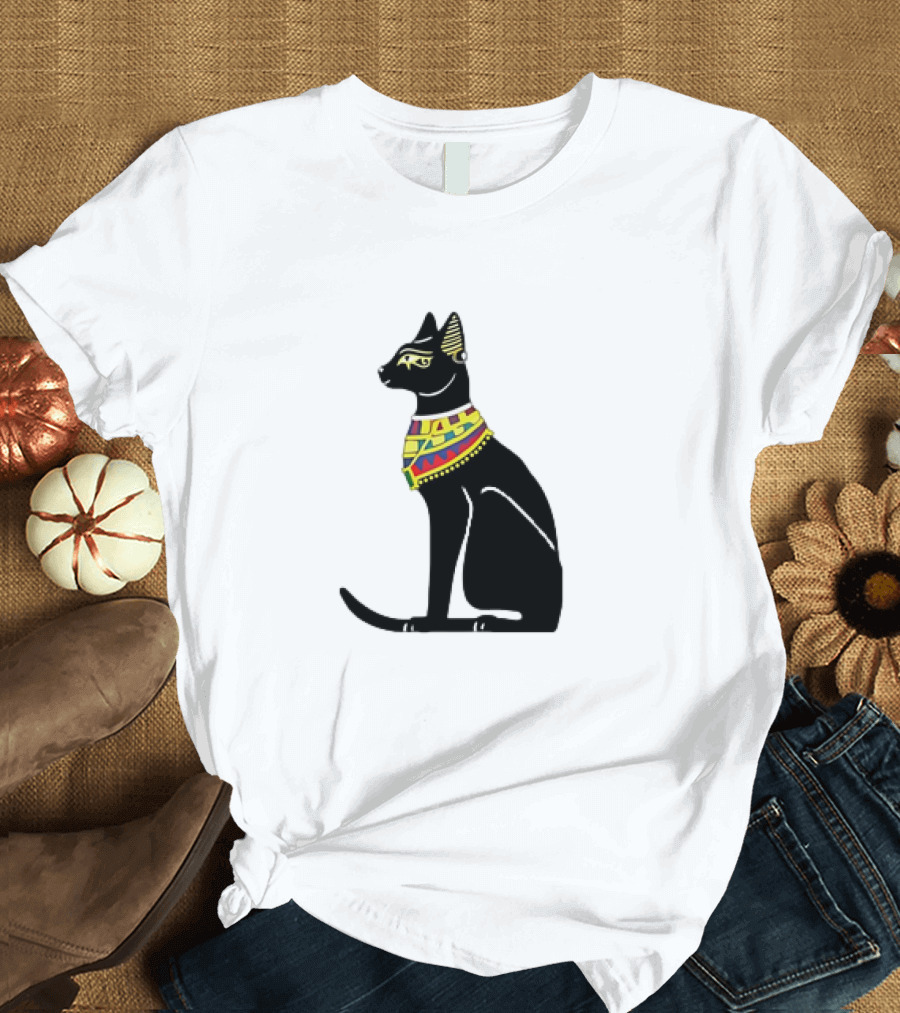 The Egyptian Cat with Colorful Scarf T-Shirt
