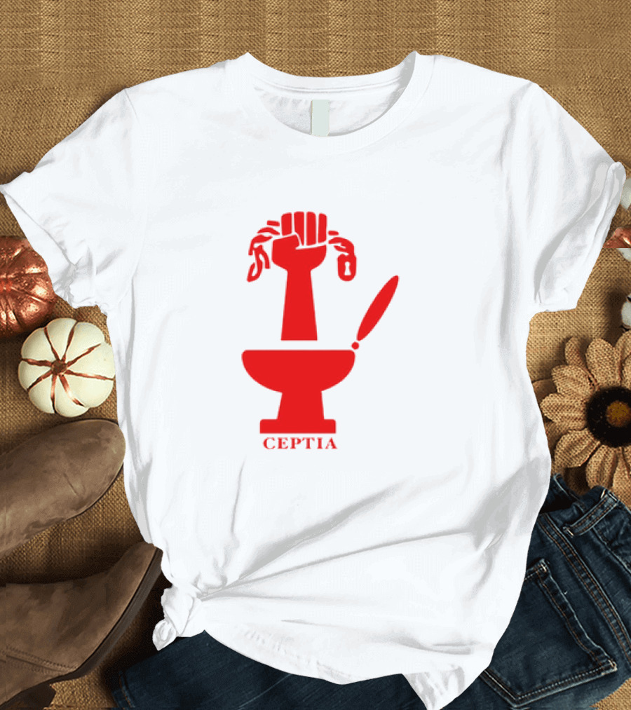 CEPTIA Committee to End Pay Toilets in America Red Fist and Toilet T-Shirt
