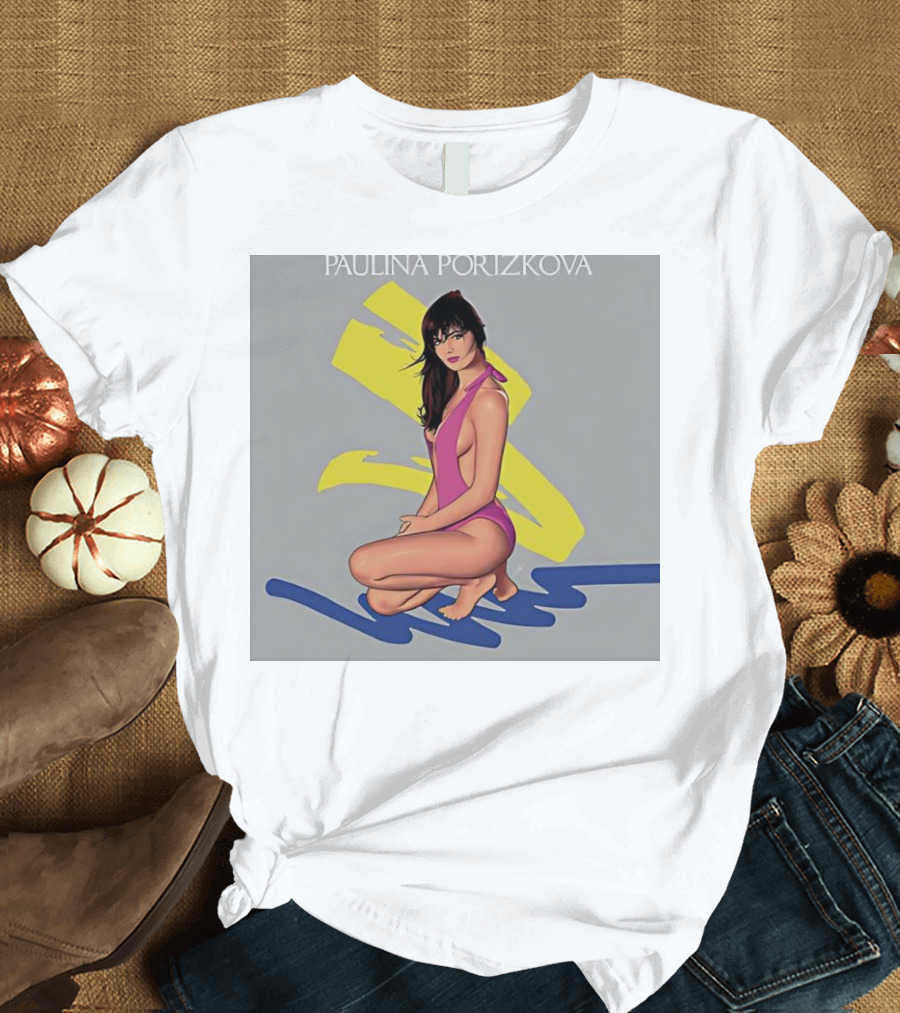PAULINA PORIZKOVA CLASSIC Colorful Illustration on Gray Background T-Shirt