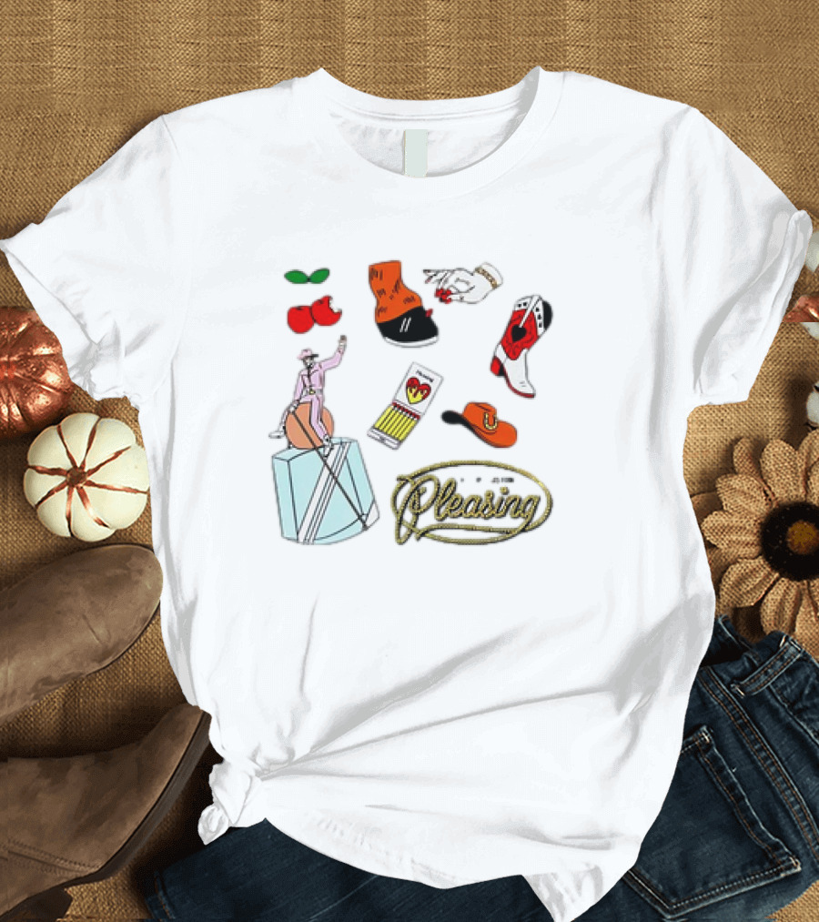 Keep Austin Pleasing Nail Painting Cowboy Boots and Cherry Icons T-Shirt