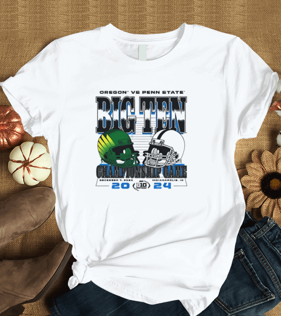Oregon vs. Penn State Big Ten Championship Game 2024 Football Helmets December 7 Indianapolis T-Shirt