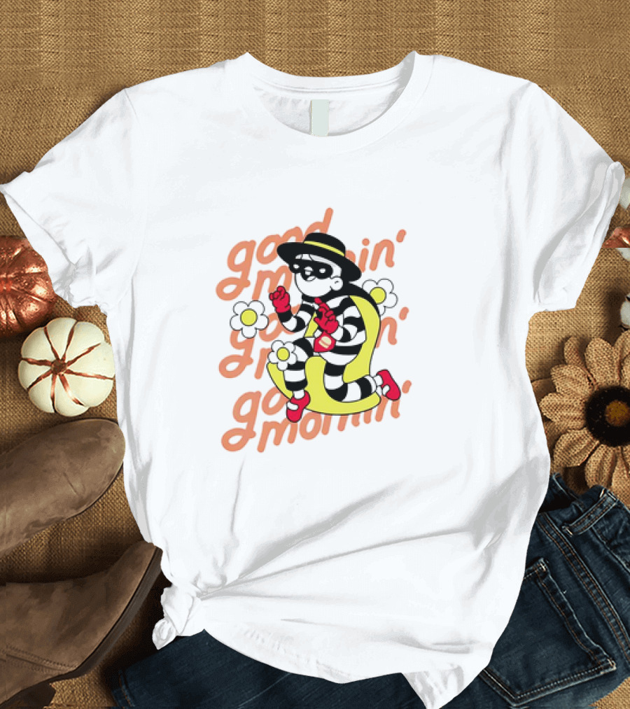 Good Mornin' Hamburglar and Doodles Collaboration with McDonald’s Flowers T-Shirt