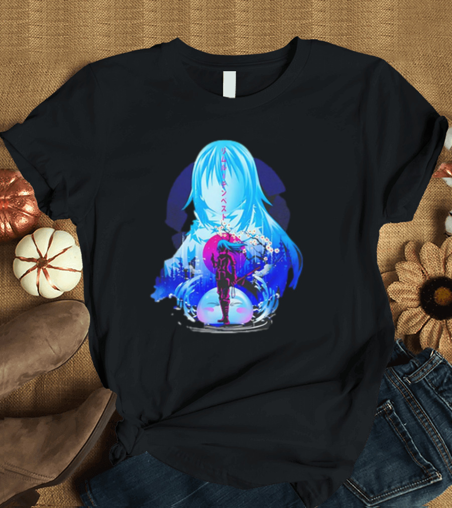That Time I Got Reincarnated as a Slime Manga Character Silhouette Fantasy Scene T-Shirt