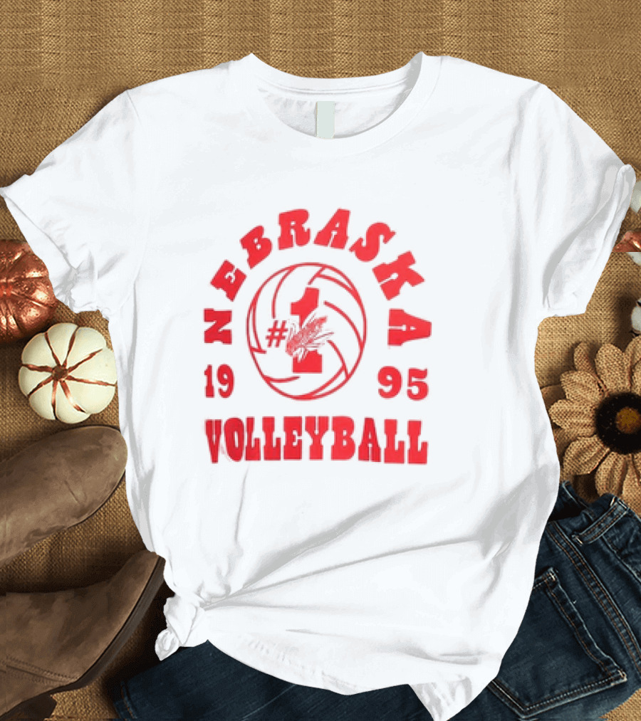 Vintage 1995 Nebraska Huskers Volleyball Champions #1 Nebraska Volleyball T-Shirt