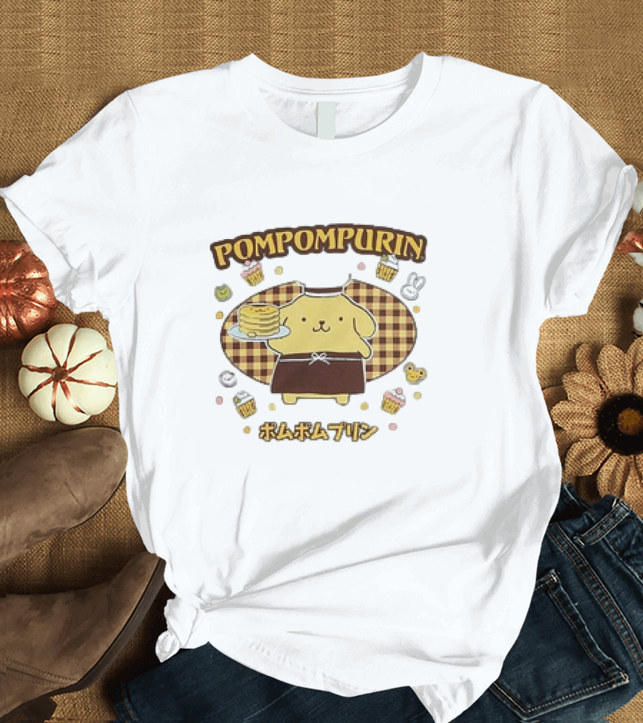 Pompompurin Sweet Pancake Delight with Cute Desserts T-Shirt