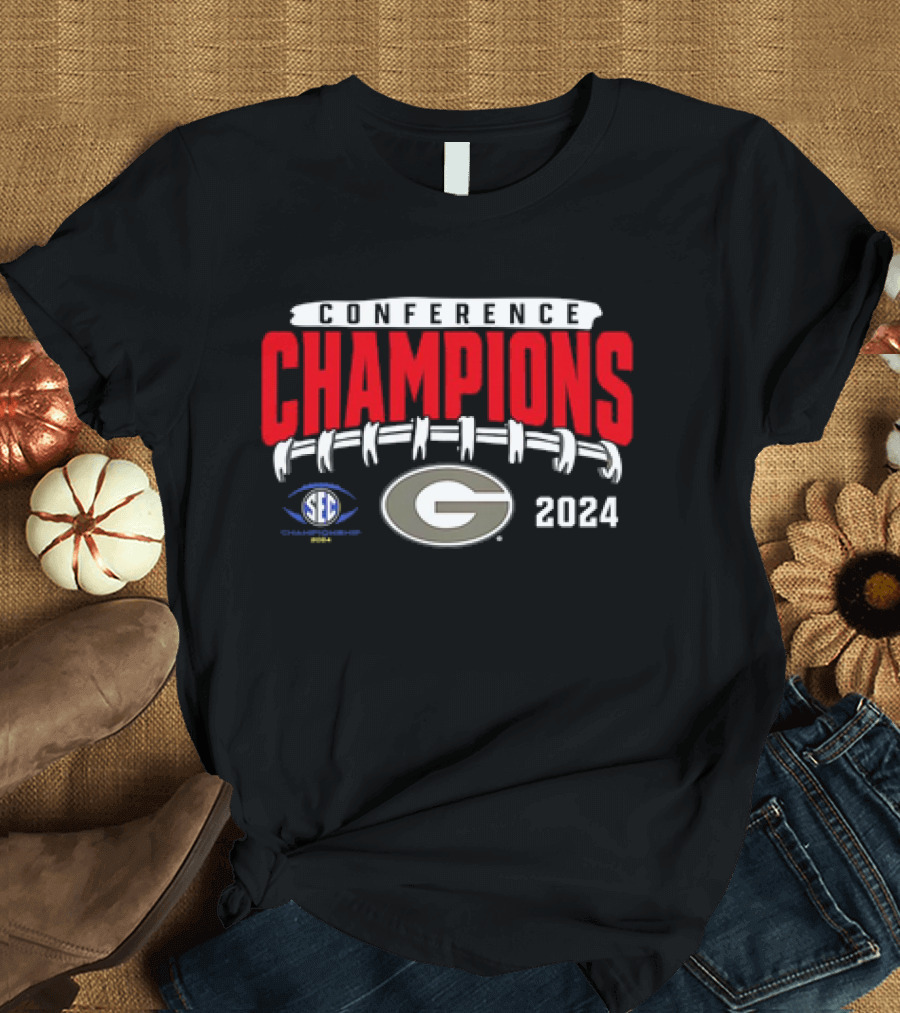 Georgia Bulldogs 2024 SEC Conference Champions Football T-Shirt