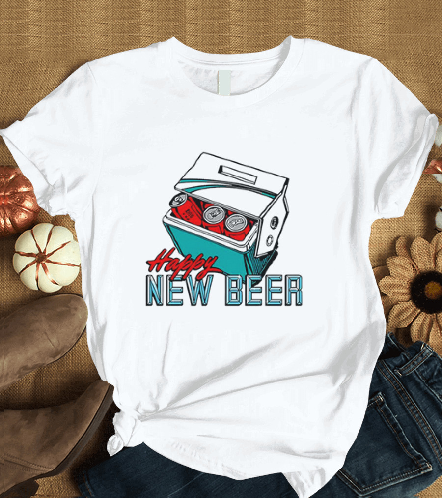Happy New Beer Cooler with Cans T-Shirt