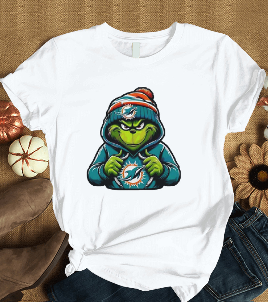 Retro Grinch Miami Dolphins NFL Hoodie Character T-Shirt