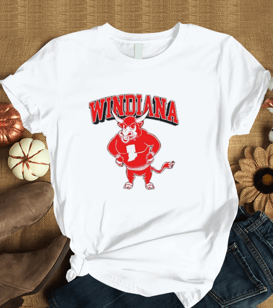 Indiana Hoosiers Windiana Indiana State Bull Mascot Vintage T-Shirt