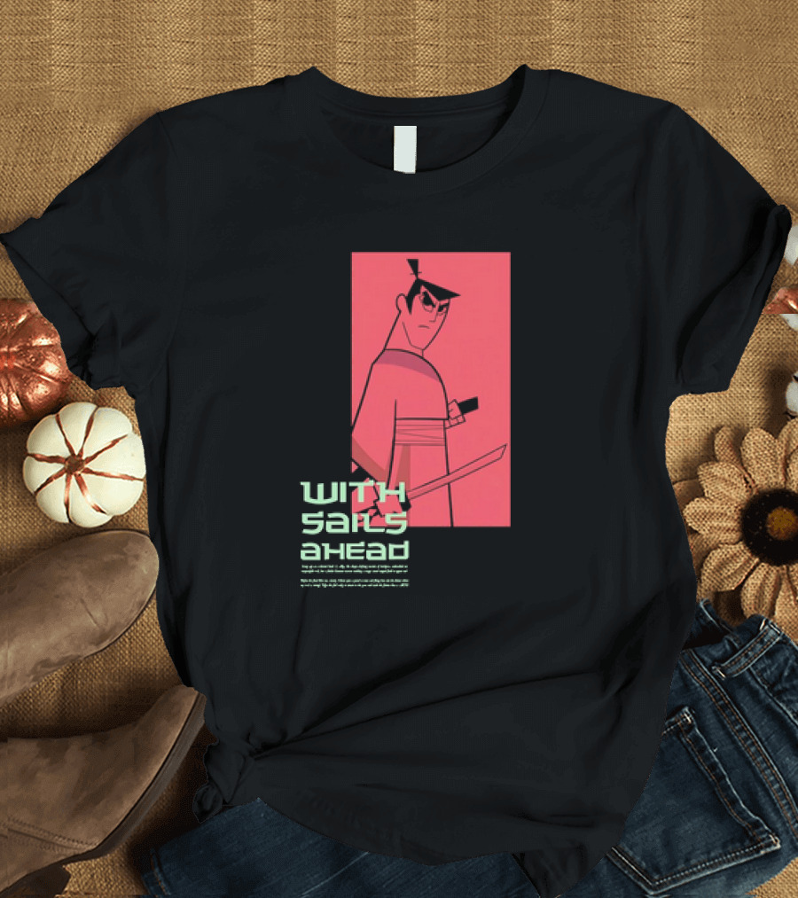 Samurai Jack With Sails Ahead Retro Style Fan T-Shirt