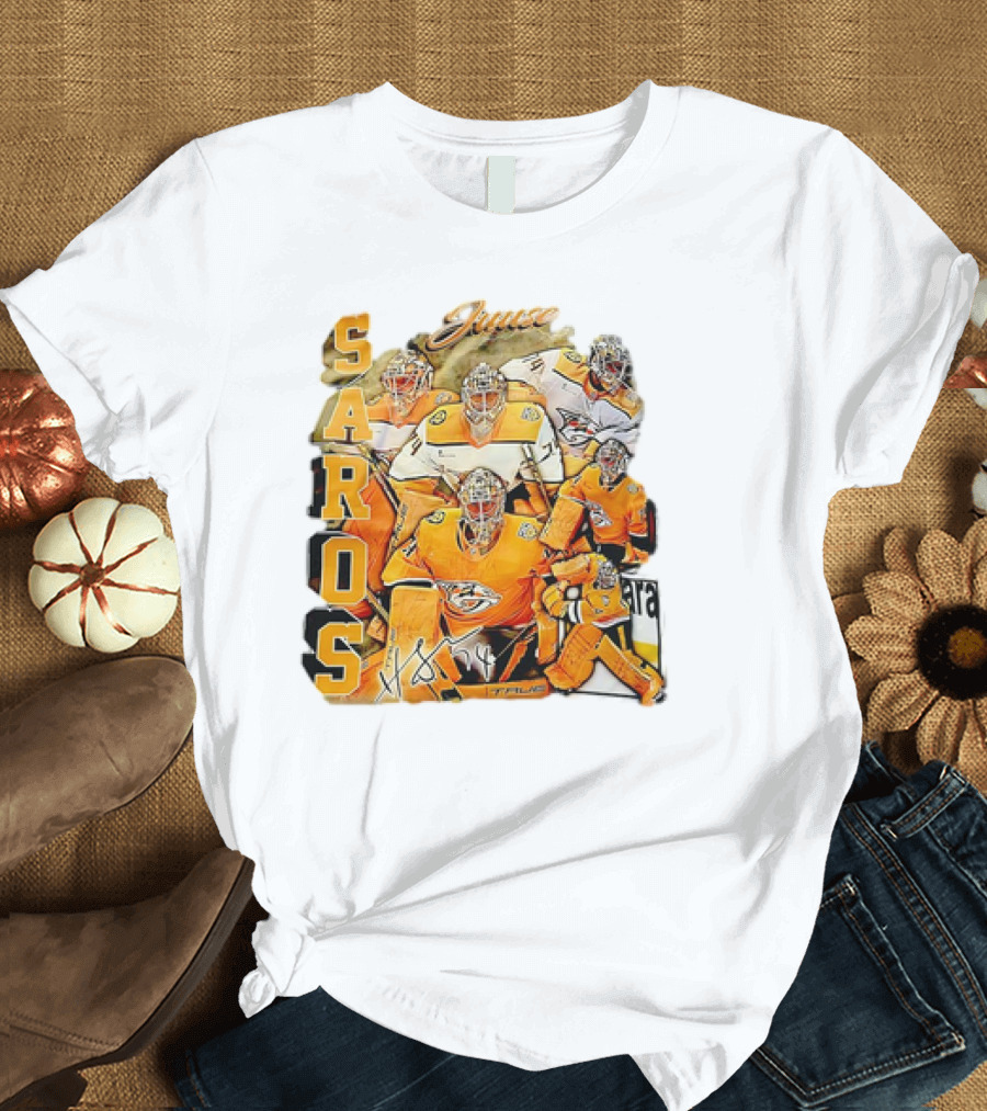 Juuse Saros Nashville Predators Hockey Vintage 17 True T-Shirt