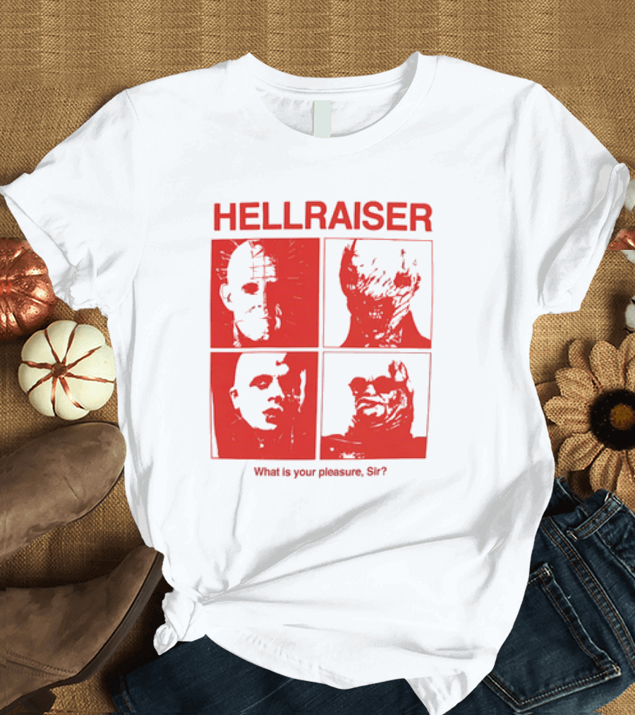 Hellraiser What Is Your Pleasure Sir Iconic Horror Faces Red T-Shirt