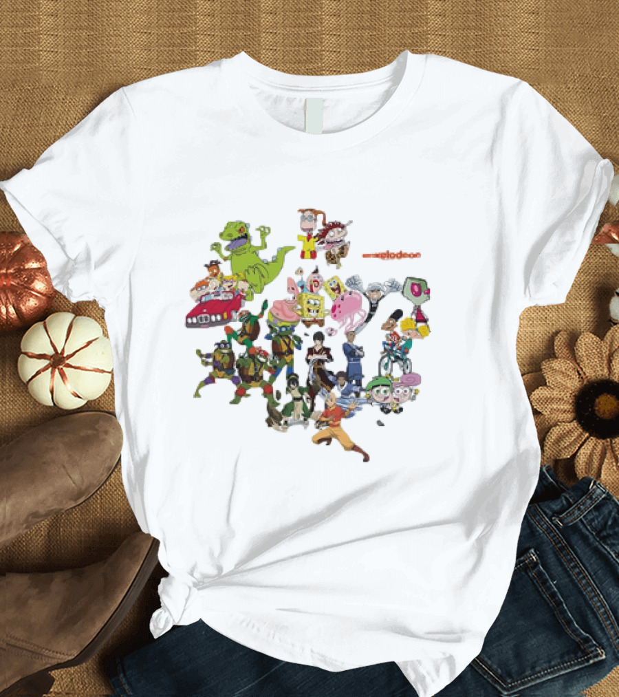 Nickelodeon San Diego Comic Con 2024 Characters TMNT SpongeBob Avatar Rugrats Fairly OddParents T-Shirt