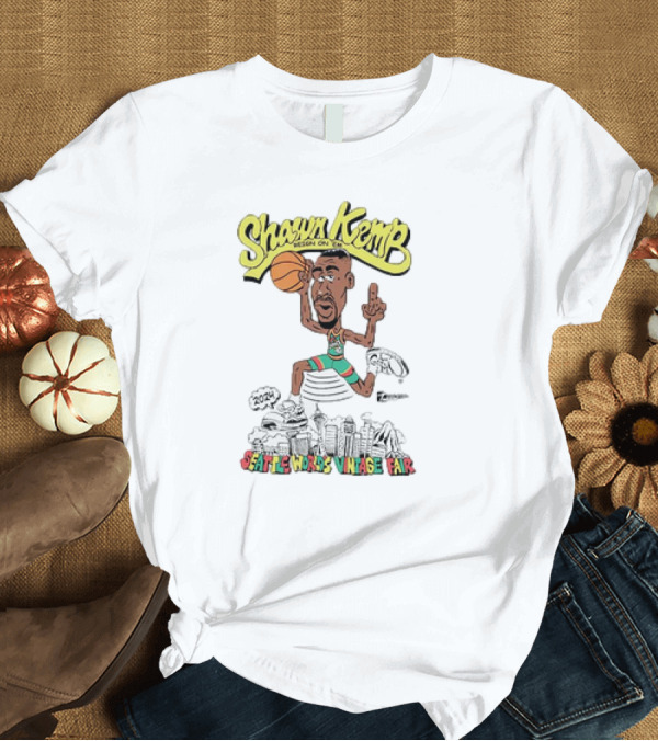 T-Shirt: Shawn Kemp Seattle World's Vintage Fair Iconic Basketball T-Shirt Shawn Kemp Seattle World's Vintage Fair Iconic Basketball T-Shirt