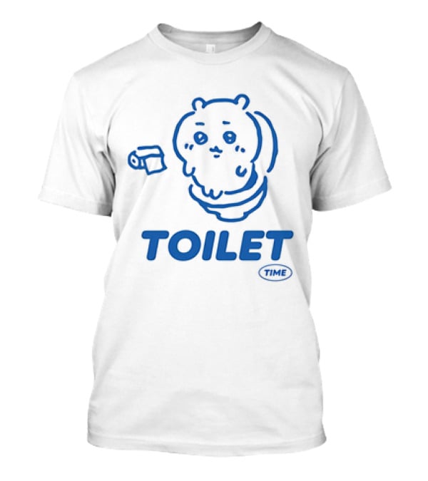 Chiikawa Toilet Time Cute Character With Toilet Paper T-Shirt