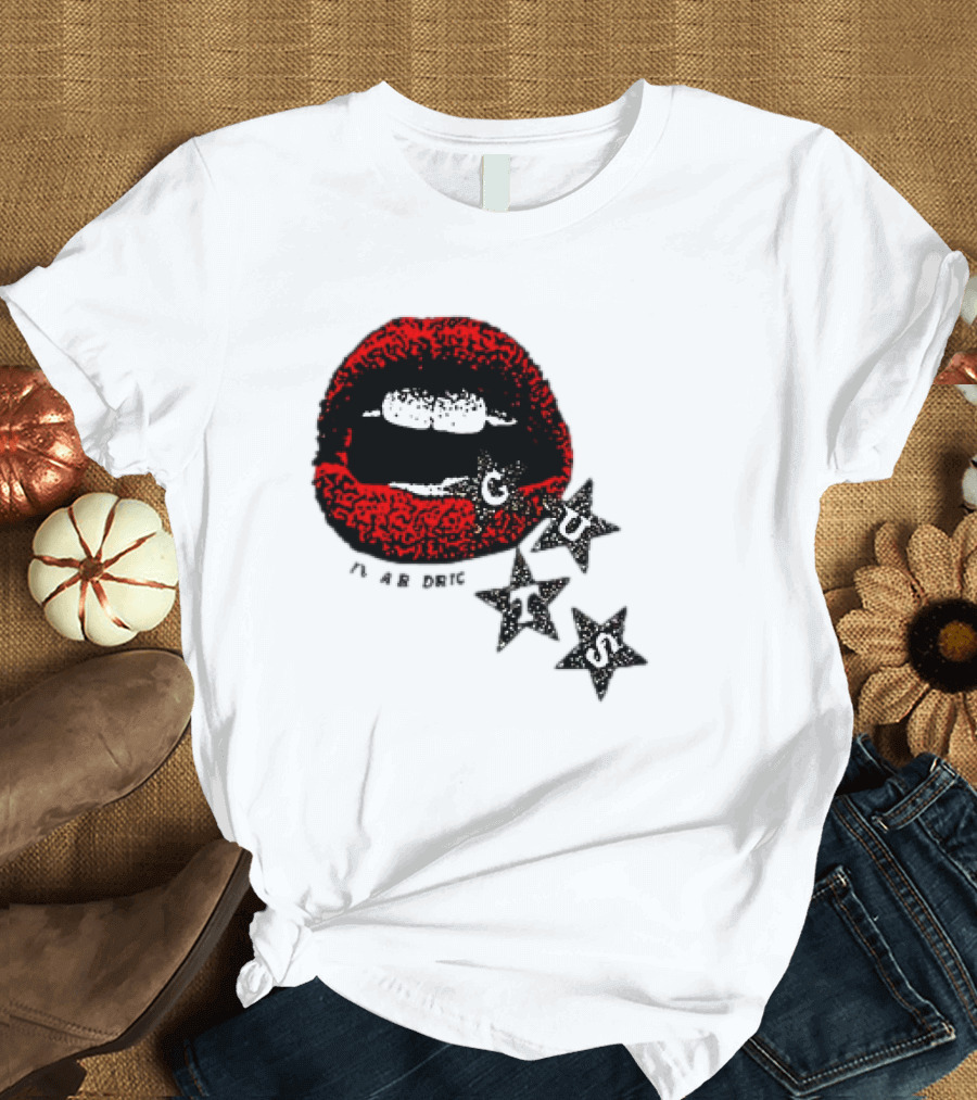 Olivia Rodrigo Guts Red Lips with Stars T-Shirt