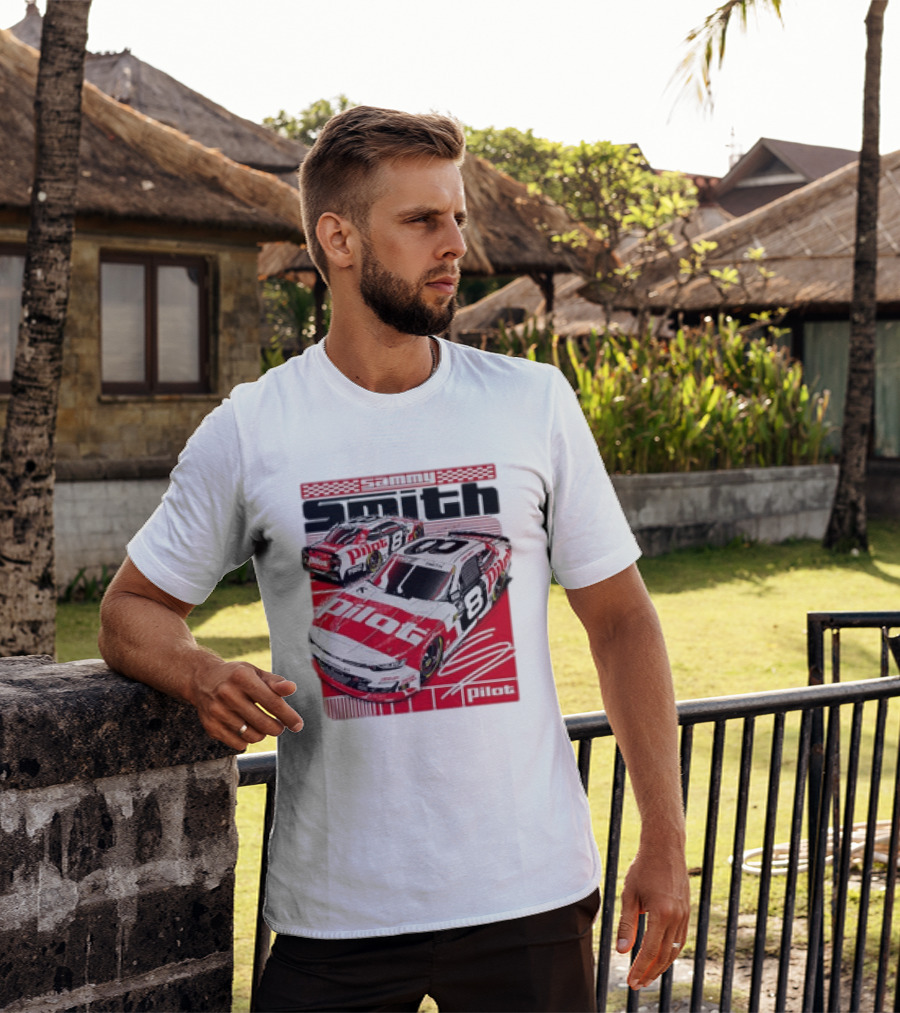 Sammy Smith #8 Pilot Racing Car JR Motorsports Red And White T-Shirt