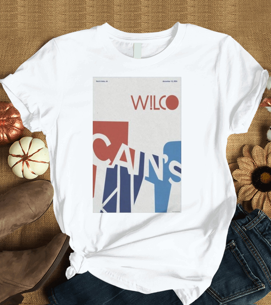 Wilco Live in Tulsa OK December 10 2024 Cain's Ballroom T-Shirt