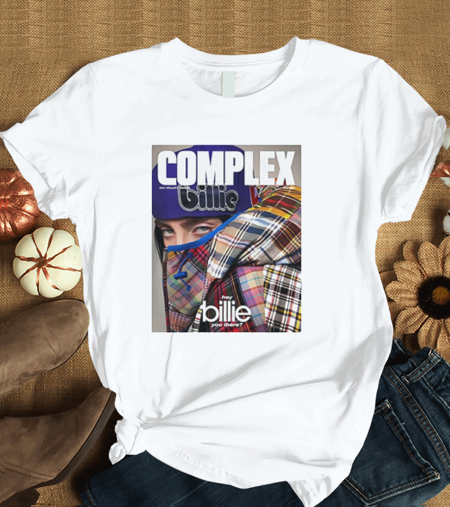 Complex Magazine Cover Billie Eilish Hey Billie You There Plaid Patchwork T-Shirt