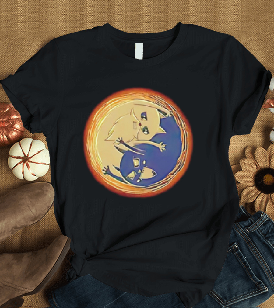 Exploding Kittens Yin Yang Godcat vs Devilcat T-Shirt