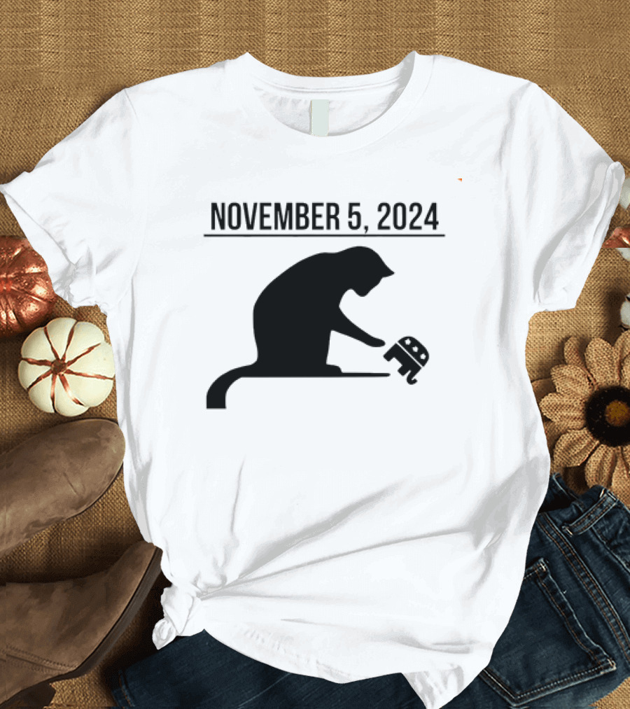 November 5 2024 Cat Kicking Republican Elephant T-Shirt