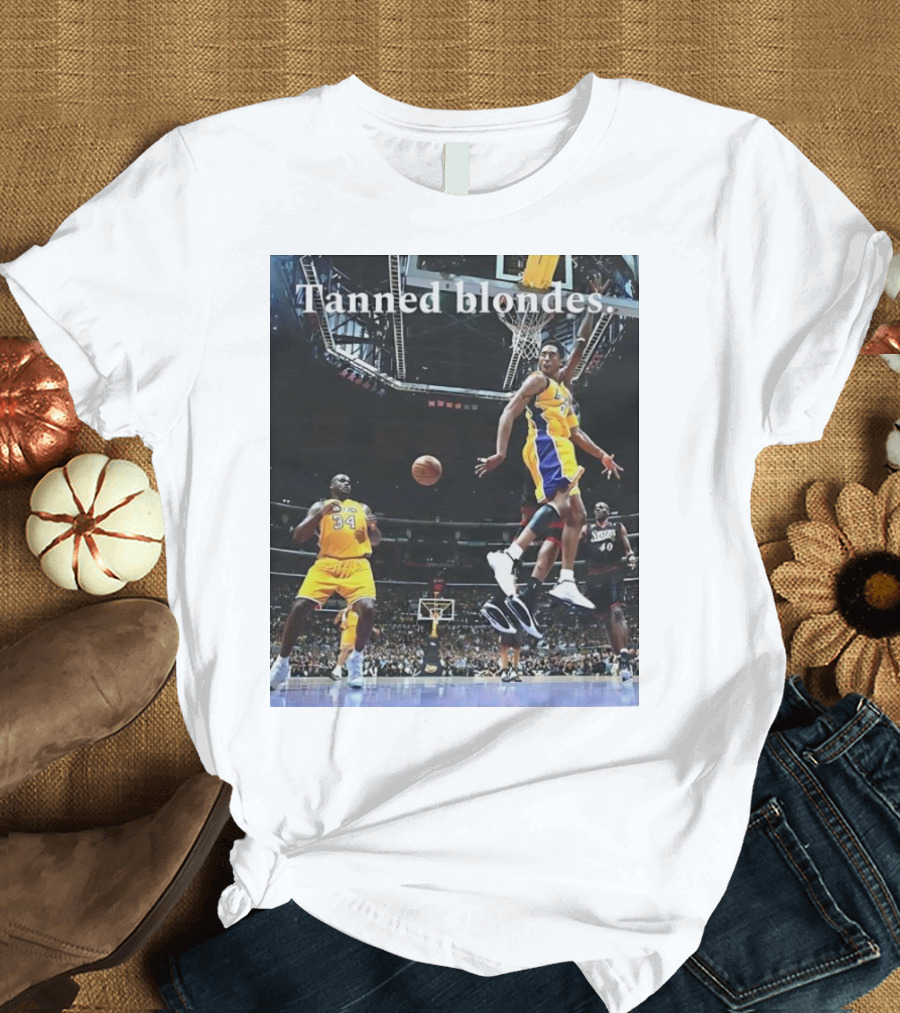 Shaquille O’Neal and Kobe Bryant Los Angeles Lakers 2001 NBA Finals Tanned Blondes T-Shirt