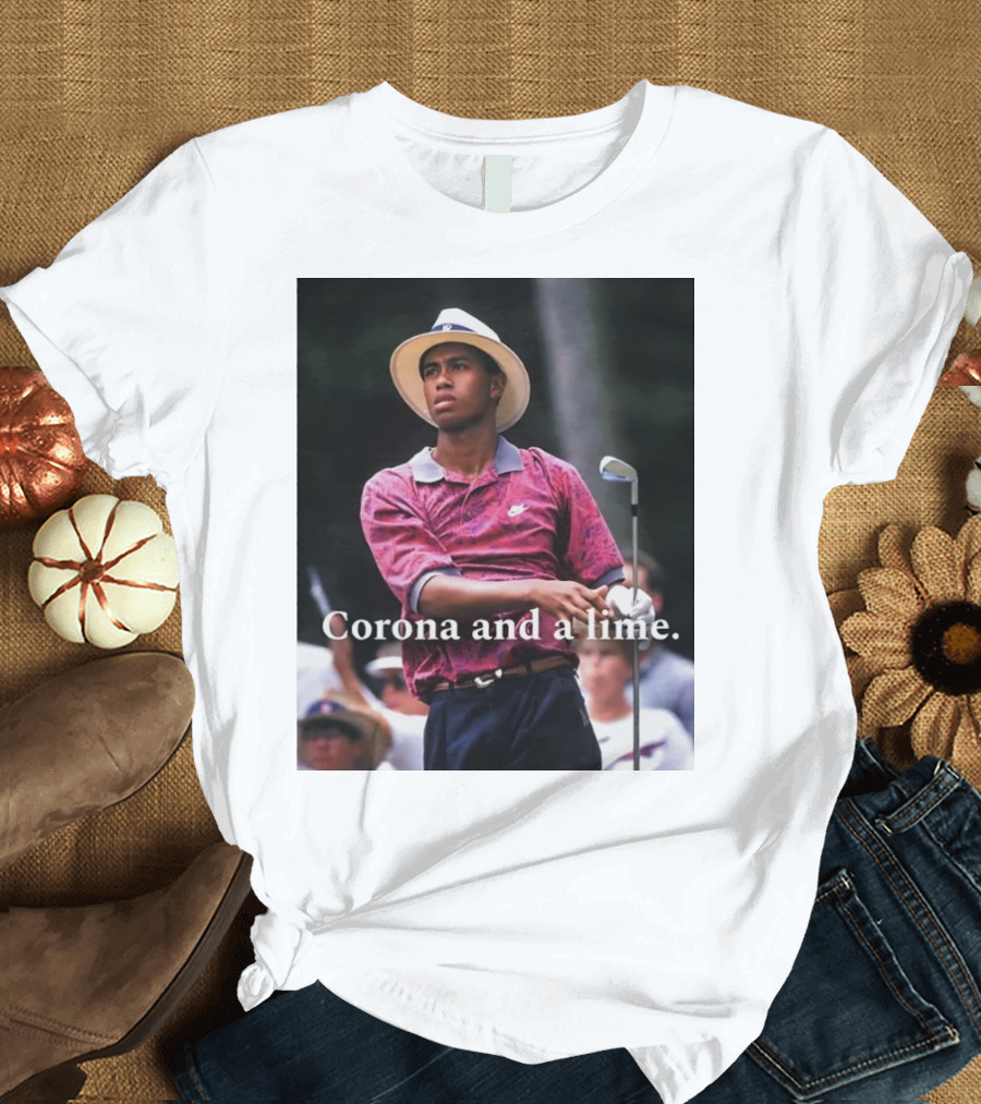 Tiger Wood Corona and a Lime Golf Style Event T-Shirt