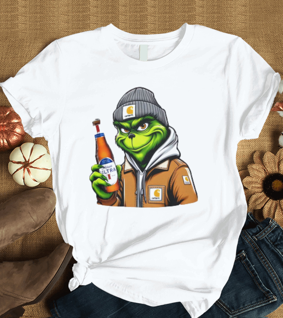 Grinch Michelob Ultra Carhartt Beanie and Jacket T-Shirt