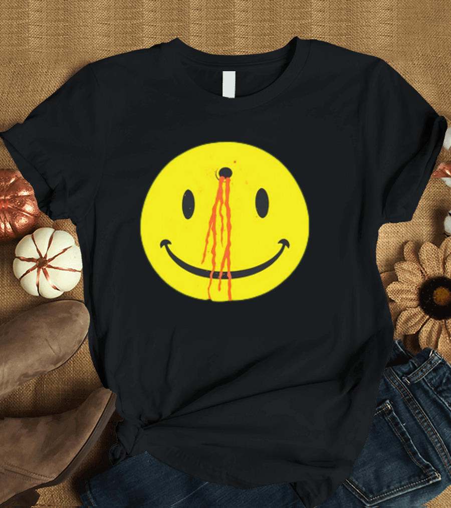 Wild Oats Shot Smiley Face Grunge T-Shirt