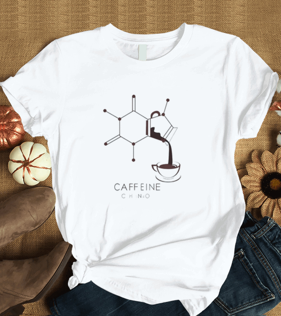 Caffeine Molecule Coffee Pour CHN2O T-Shirt