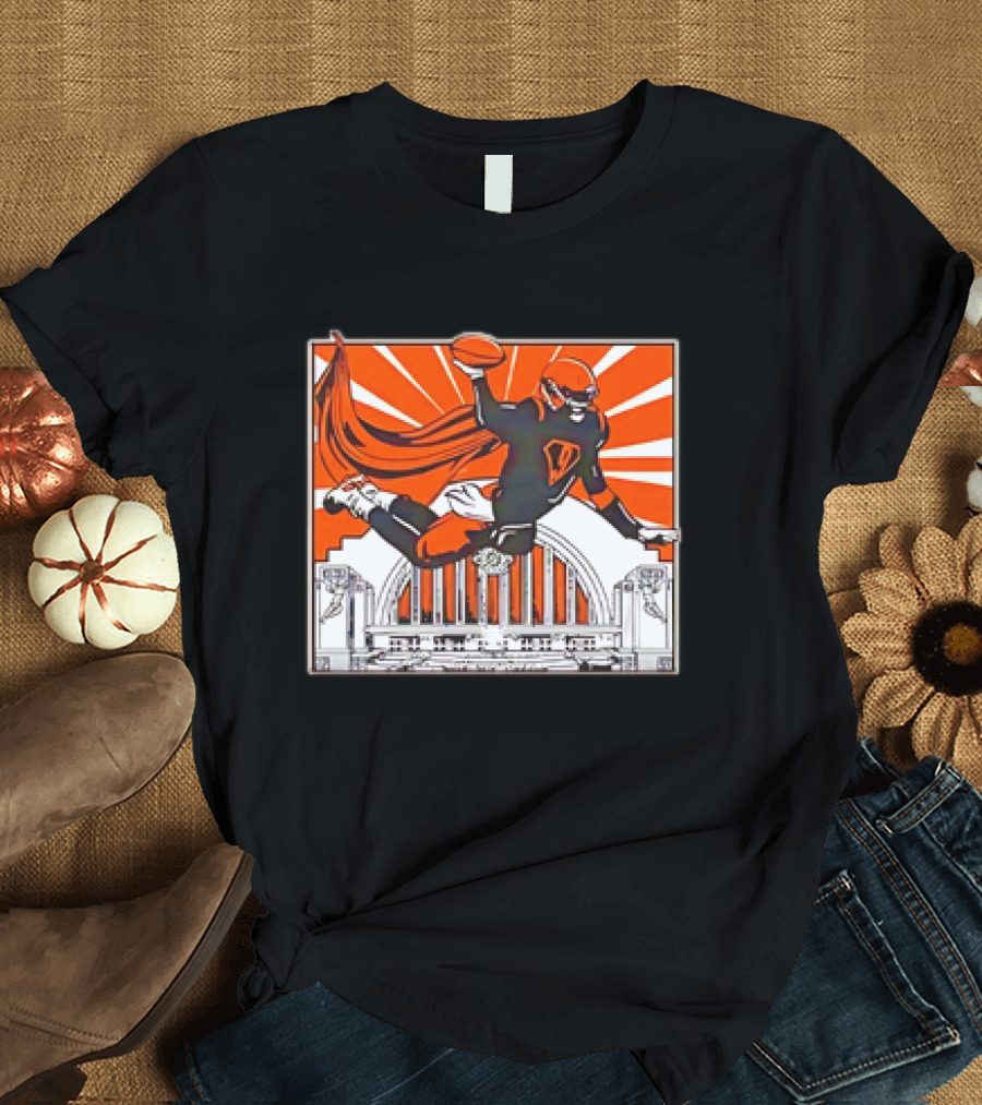 Joe Burrow Superhero Style Vintage Football T-Shirt