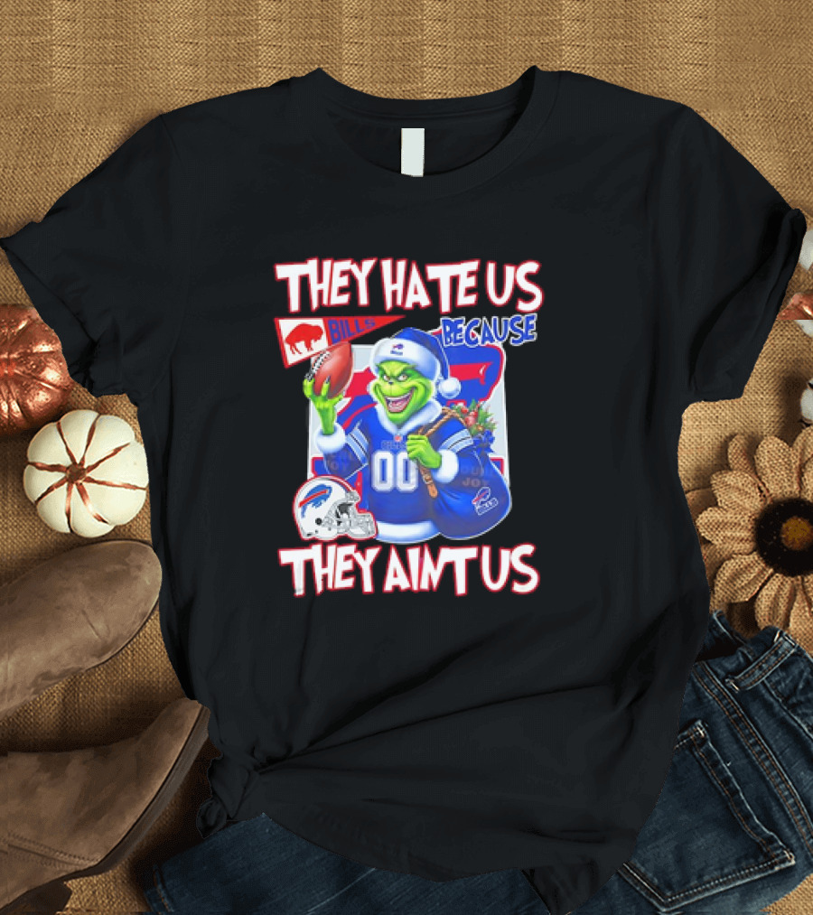 Buffalo Bills NFL Santa Grinch Christmas They Hate Us Because They Ain't Us T-Shirt