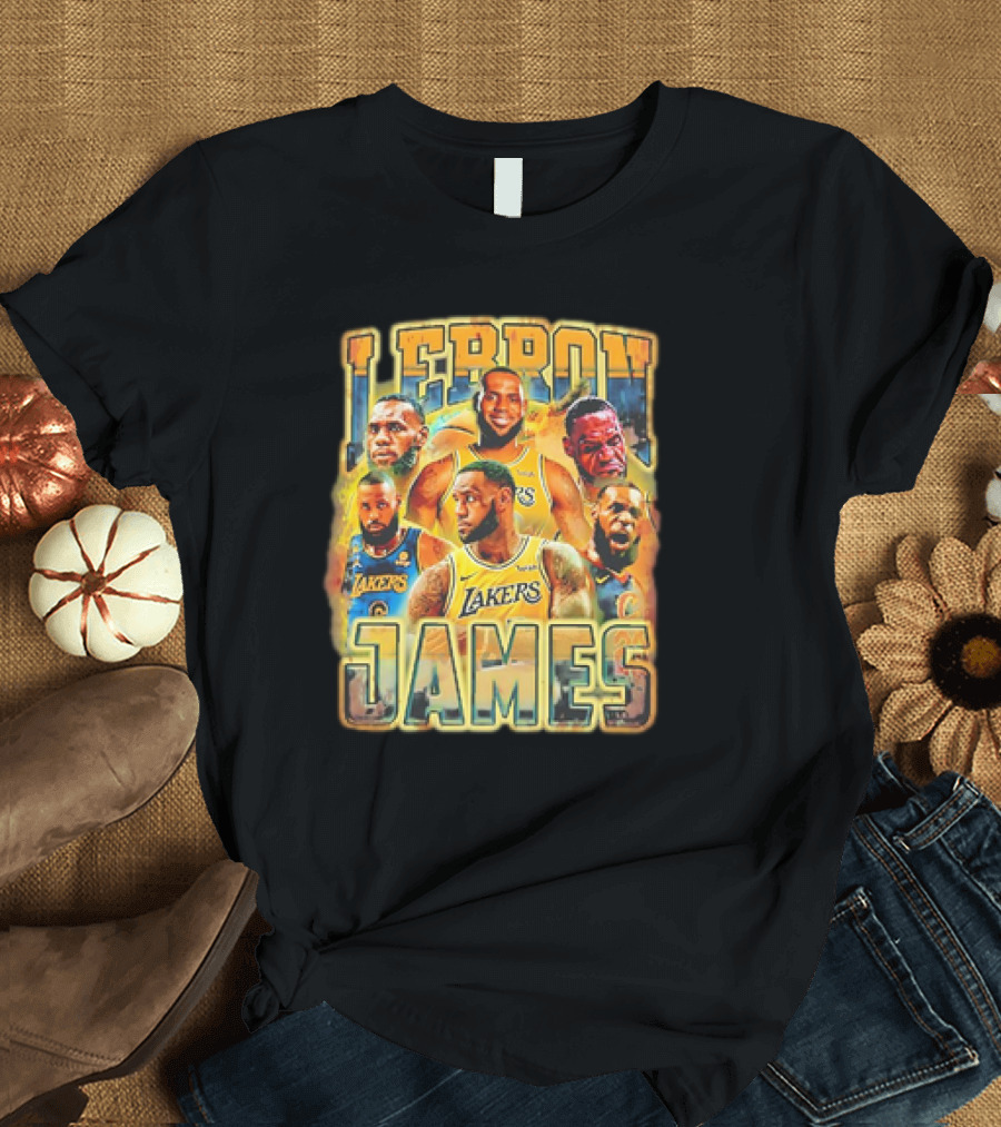 LeBron James Los Angeles Lakers 90s NBA Basketball Legends T-Shirt