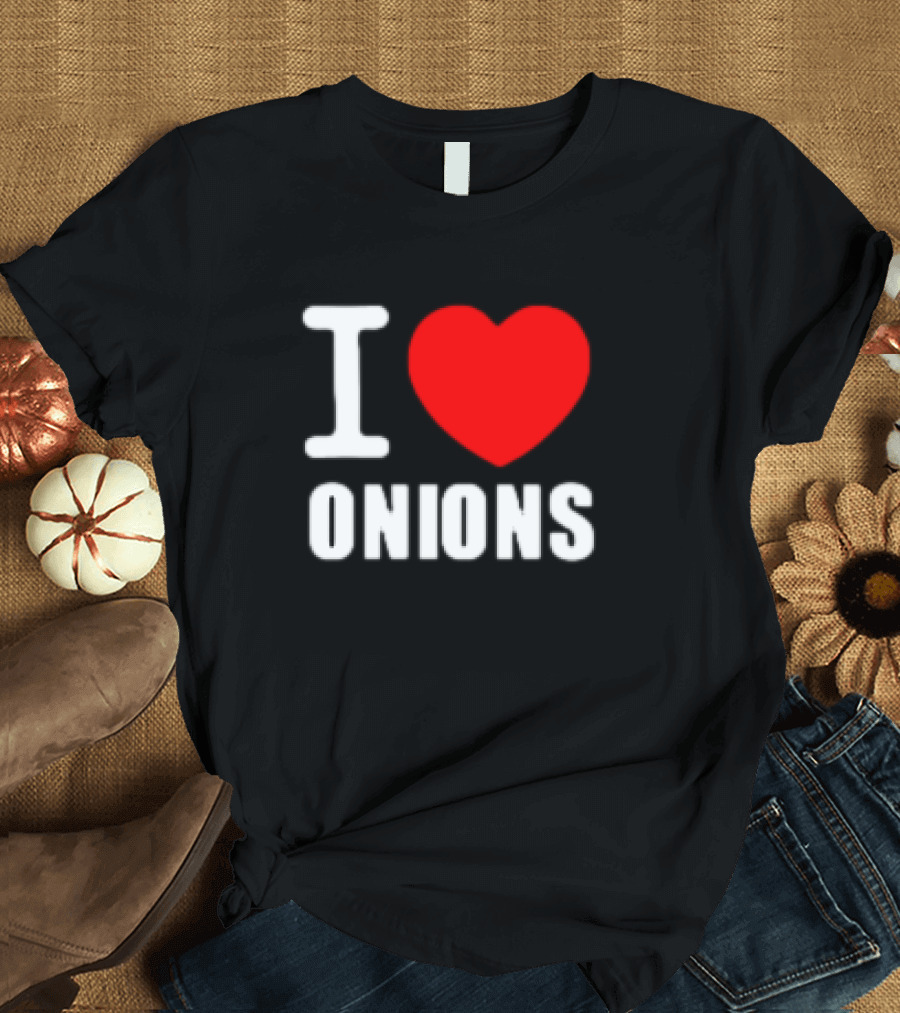 I Heart Onions Retro Love T-Shirt