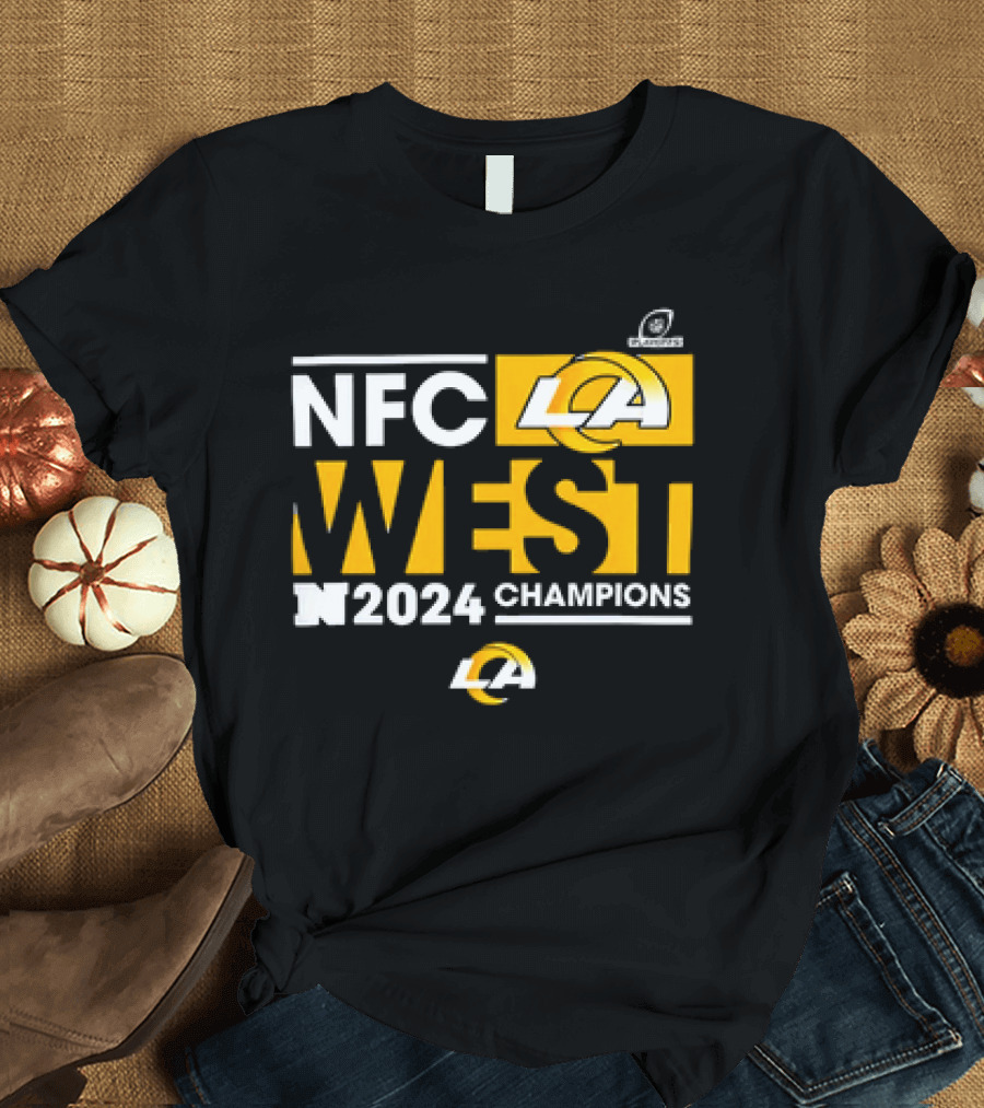 Los Angeles Rams NFC West 2024 Champions LA Logo T-Shirt