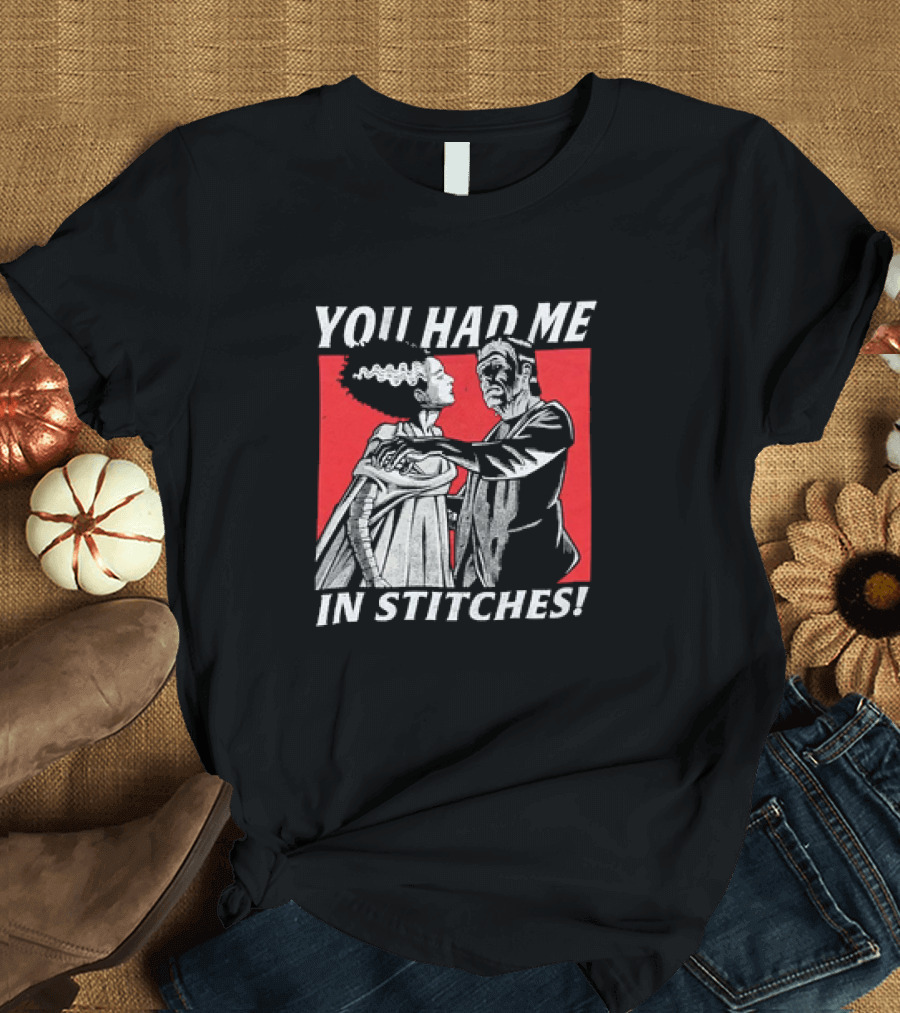 Frankenstein and The Bride You Had Me in Stitches Retro Monster Dance T-Shirt