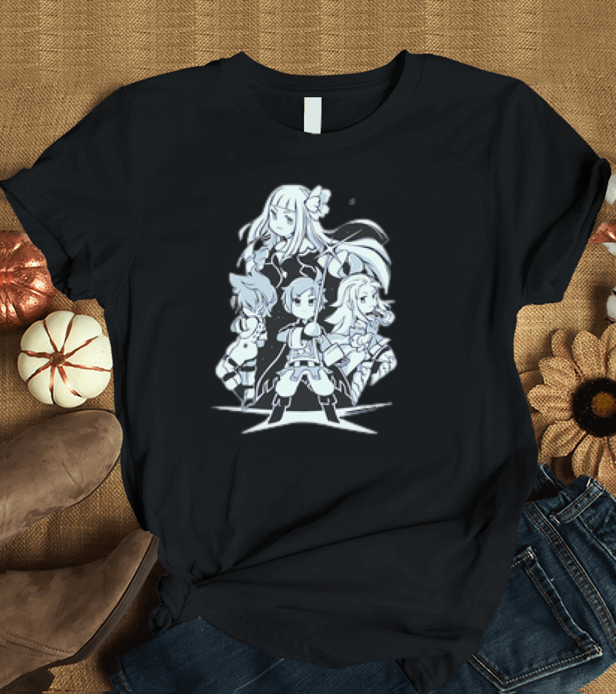 Bravely Default I'm Going All Out Anime Style Character Ensemble T-Shirt