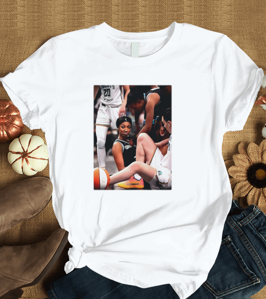 Angel Reese Determined Poised Basketball Court Moment T-Shirt