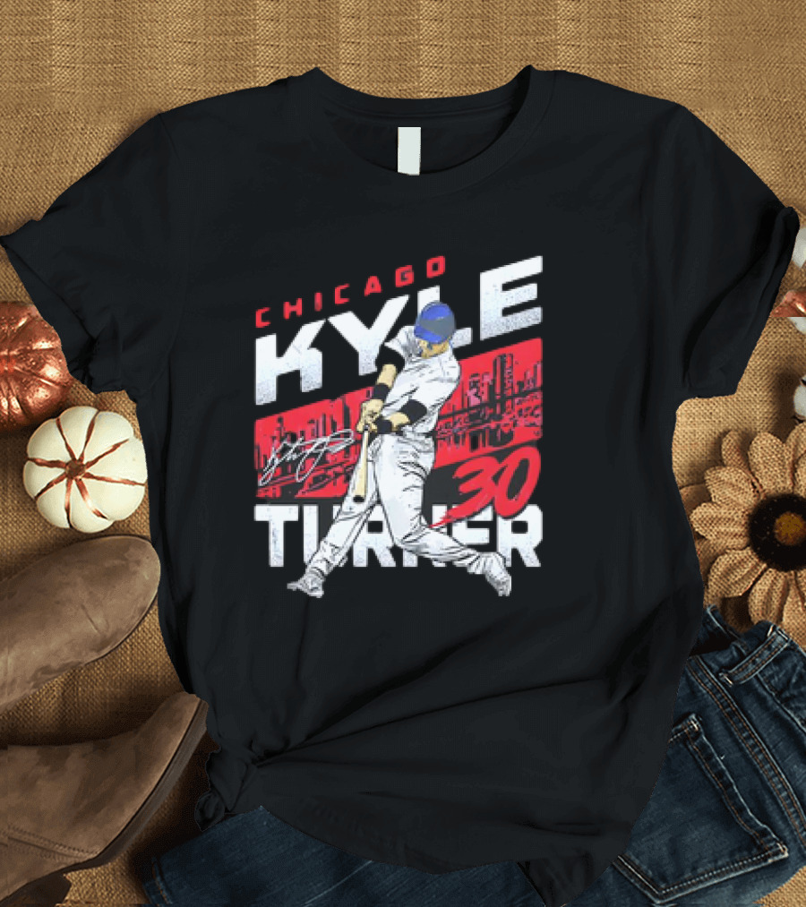 Chicago Kyle Tucker 30 Baseball City Skyline Signature T-Shirt