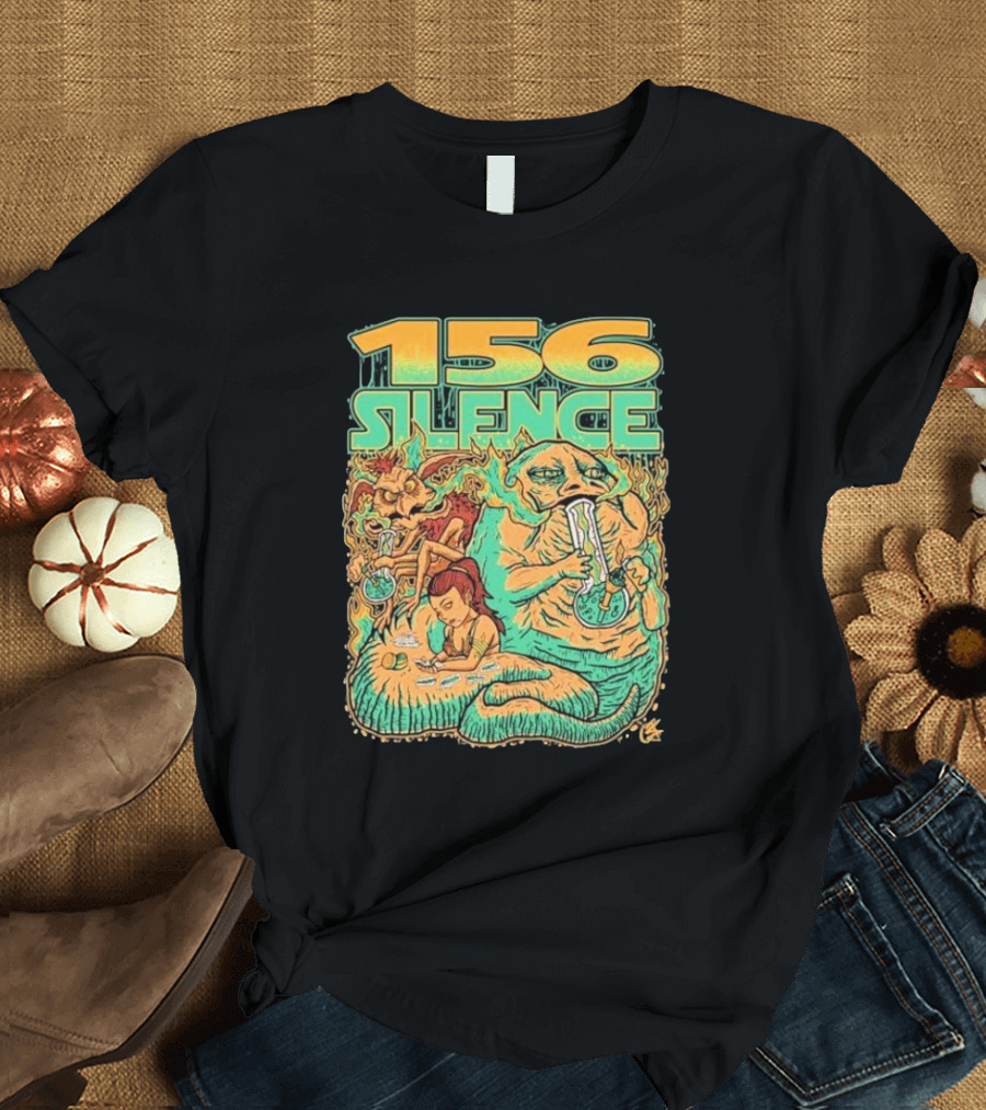 156 Silence Creature Smoking and Relaxing Psychedelic Art T-Shirt