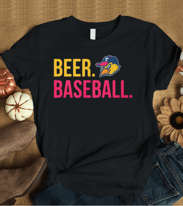 T-Shirt: Beer Baseball T-Bird Mascot Bold Text Design T-Shirt Beer Baseball T-Bird Mascot Bold Text Design T-Shirt