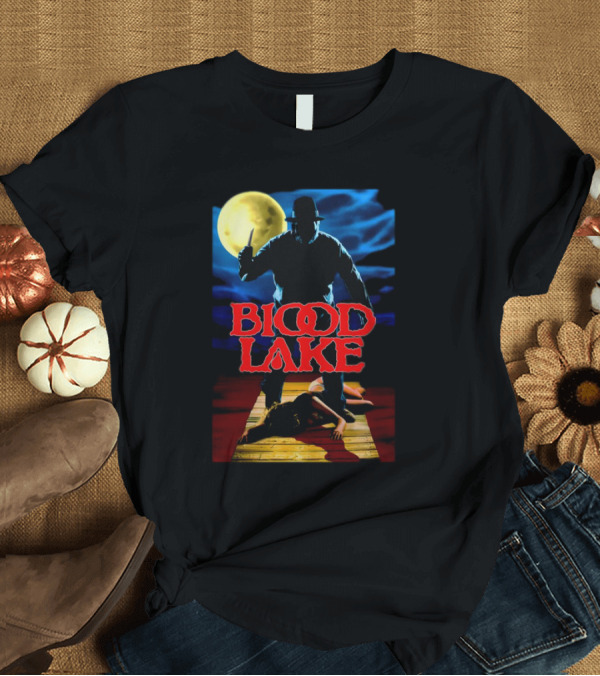 T-Shirt: Blood Lake Horror Movie Moonlit Killer Silhouette T-Shirt Blood Lake Horror Movie Moonlit Killer Silhouette T-Shirt
