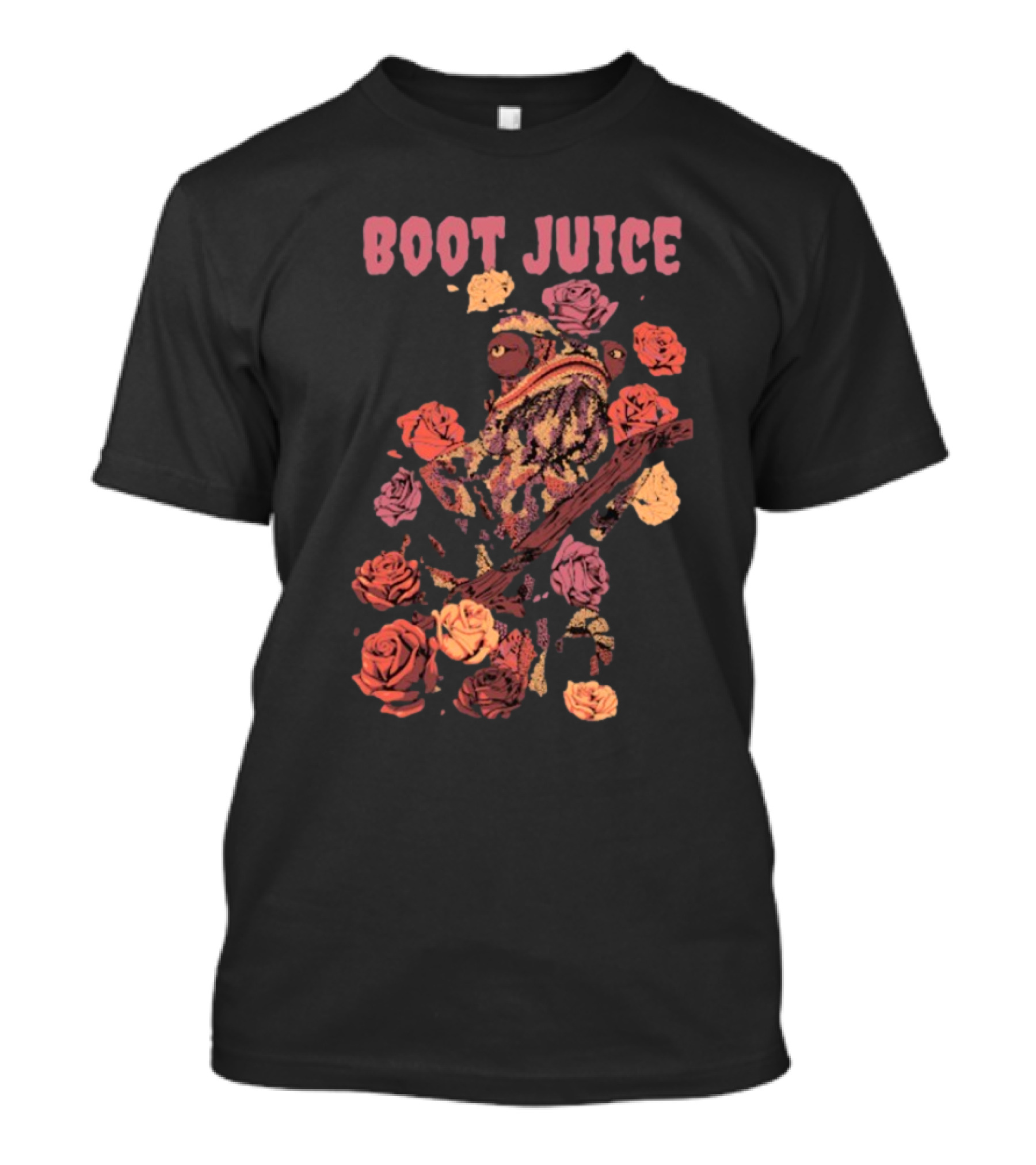 Boot Juice Chameleon Surrounded By Colorful Roses T-Shirt
