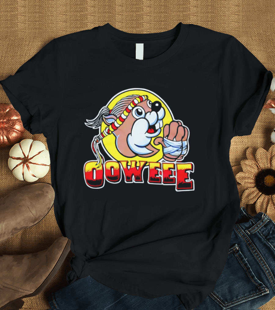 Buc-ee's Ooweee Muay Thai Beaver with Headband and Wrapped Fist T-Shirt