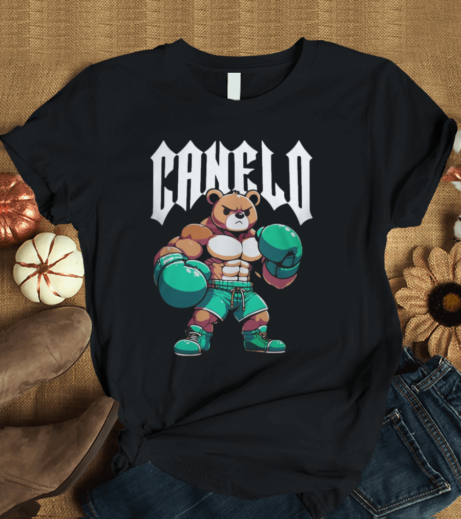 Canelo Bear Boxing Cartoon Bear with Gloves and Shorts T-Shirt